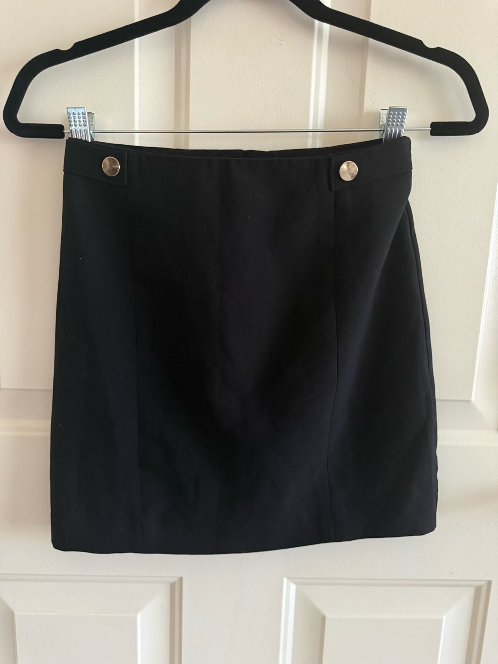 H&M Black Mini Skirt with Gold Button Accents